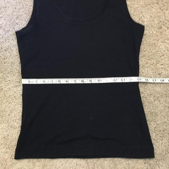 Pima Cotton Dark Navy Blue Soft Ribbed Tank Top - Picture 11 of 13